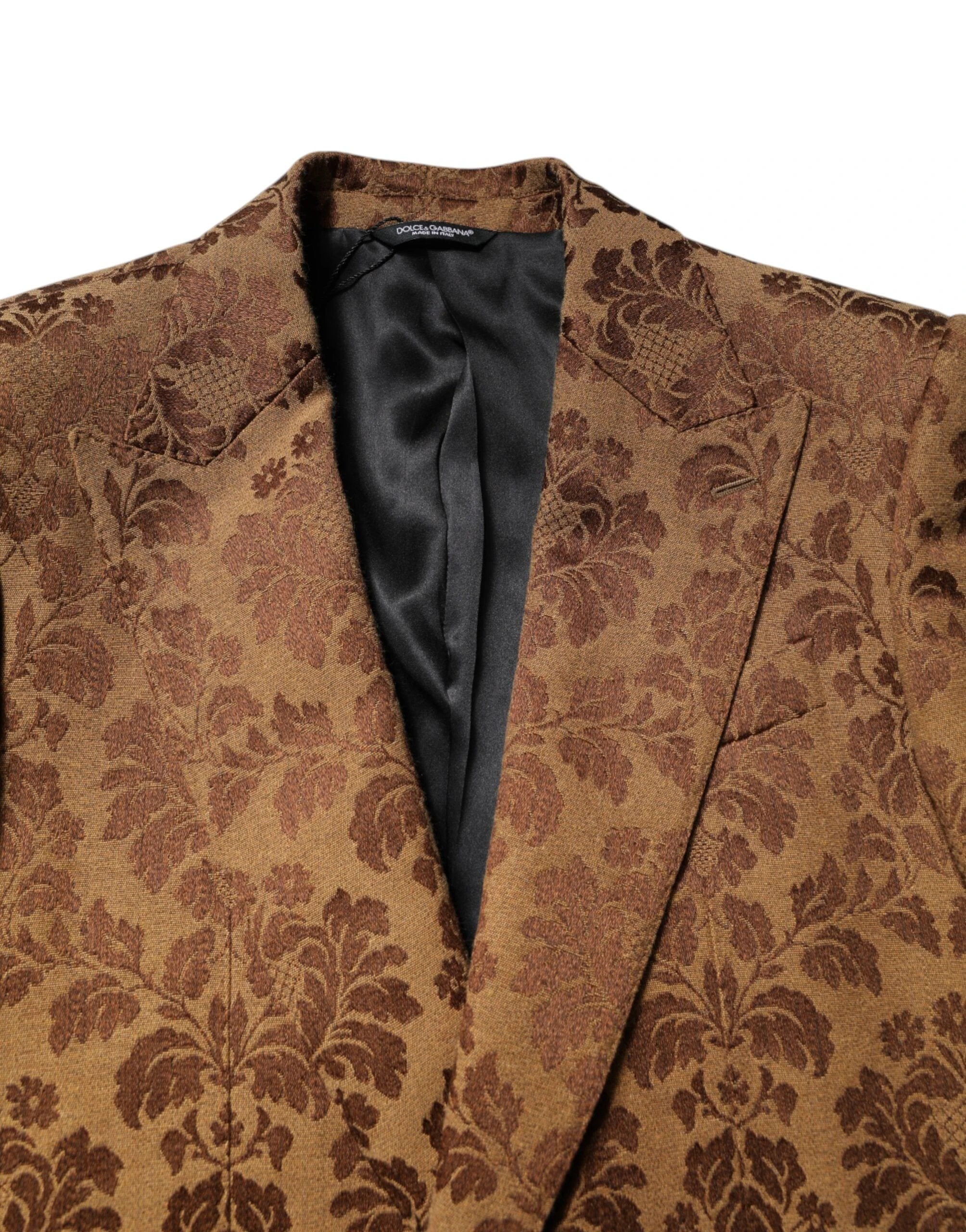 Dolce & Gabbana Brown Floral Jacquard SICILIA 2 Piece Suit by Dolce & Gabbana