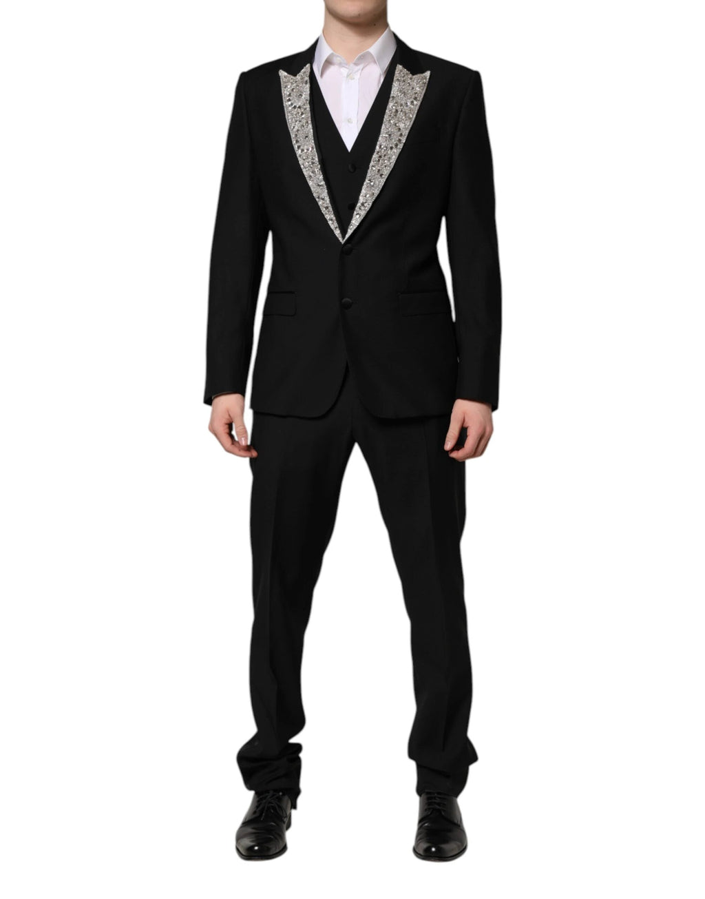 Dolce & Gabbana Black MARTINI Crystal Embellished 3 Pc Suit by Dolce & Gabbana