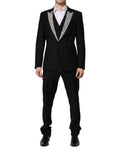 Dolce & Gabbana Black MARTINI Crystal Embellished 3 Pc Suit by Dolce & Gabbana