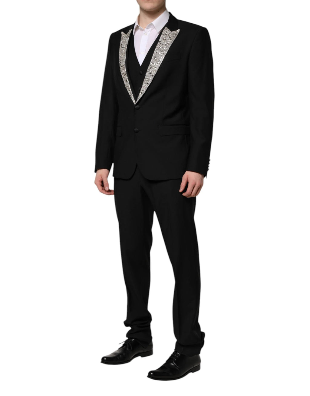 Dolce & Gabbana Black MARTINI Crystal Embellished 3 Pc Suit by Dolce & Gabbana