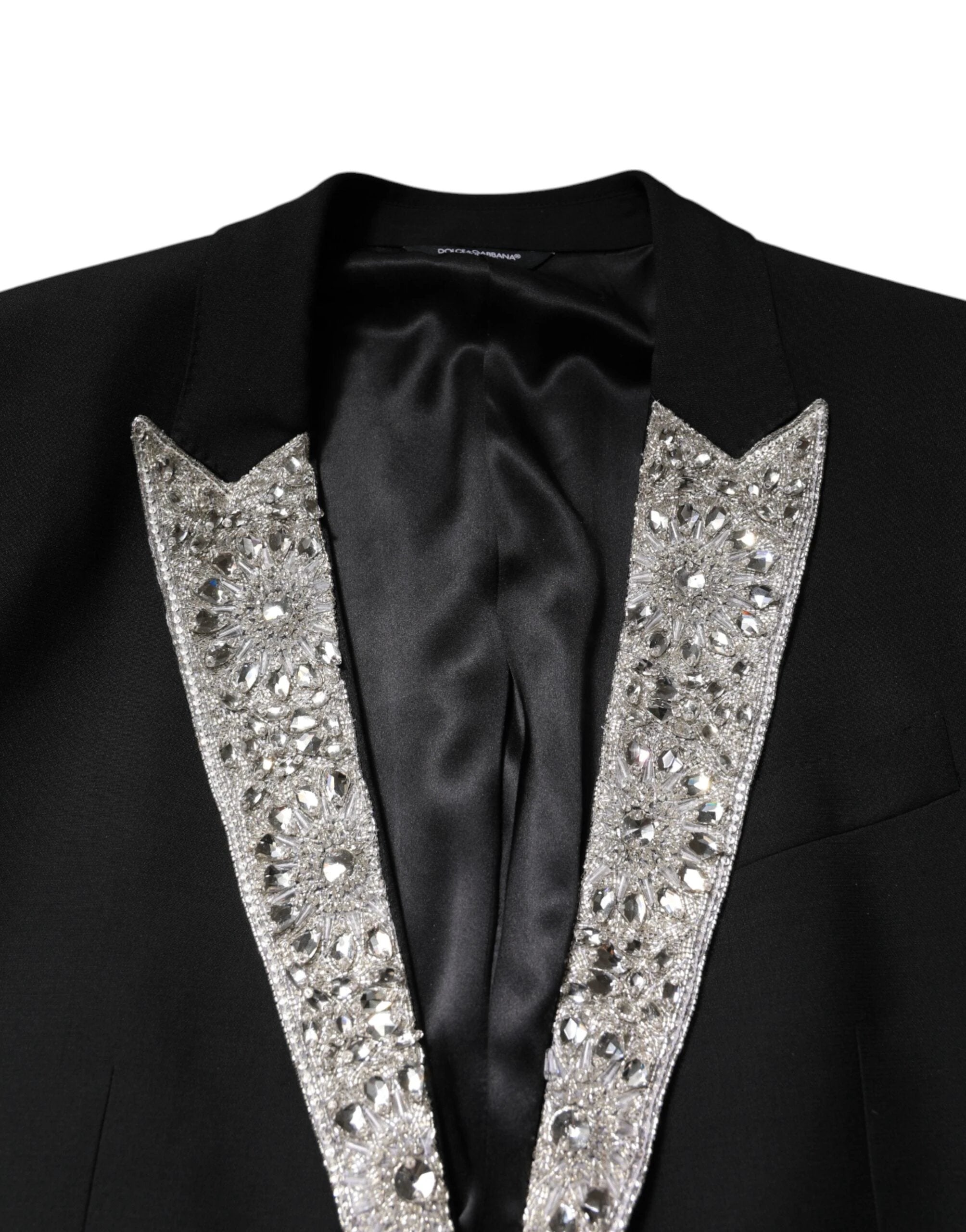 Dolce & Gabbana Black MARTINI Crystal Embellished 3 Pc Suit by Dolce & Gabbana