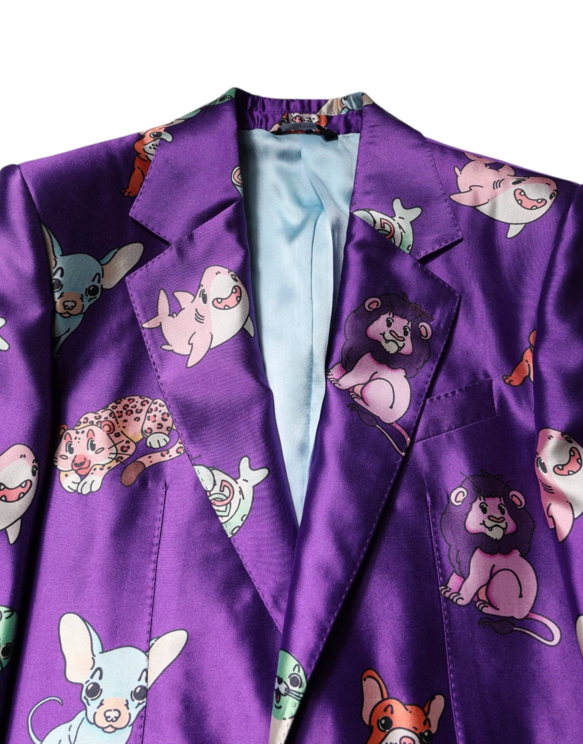 Dolce & Gabbana Purple Silk Animal Print 3 Piece Suit by Dolce & Gabbana