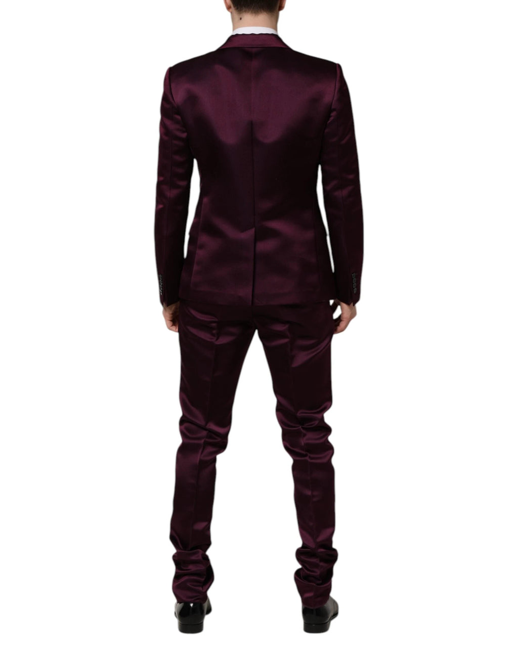 Dolce & Gabbana Dark Purple Silk 3Piece Single Breasted Suit by Dolce & Gabbana