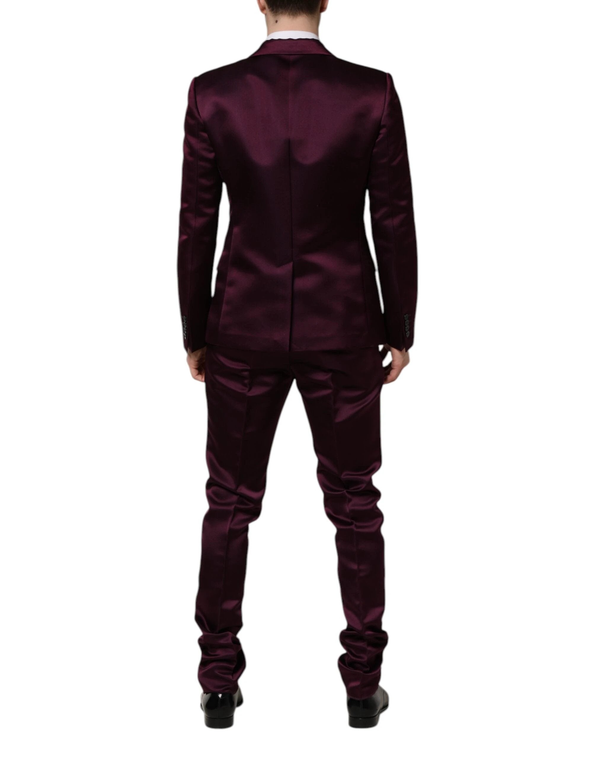 Dolce & Gabbana Dark Purple Silk 3Piece Single Breasted Suit by Dolce & Gabbana