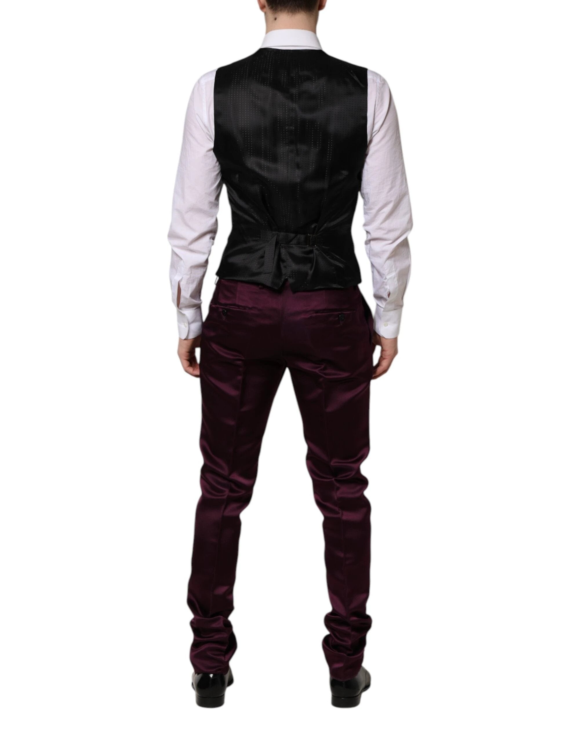 Dolce & Gabbana Dark Purple Silk 3Piece Single Breasted Suit by Dolce & Gabbana