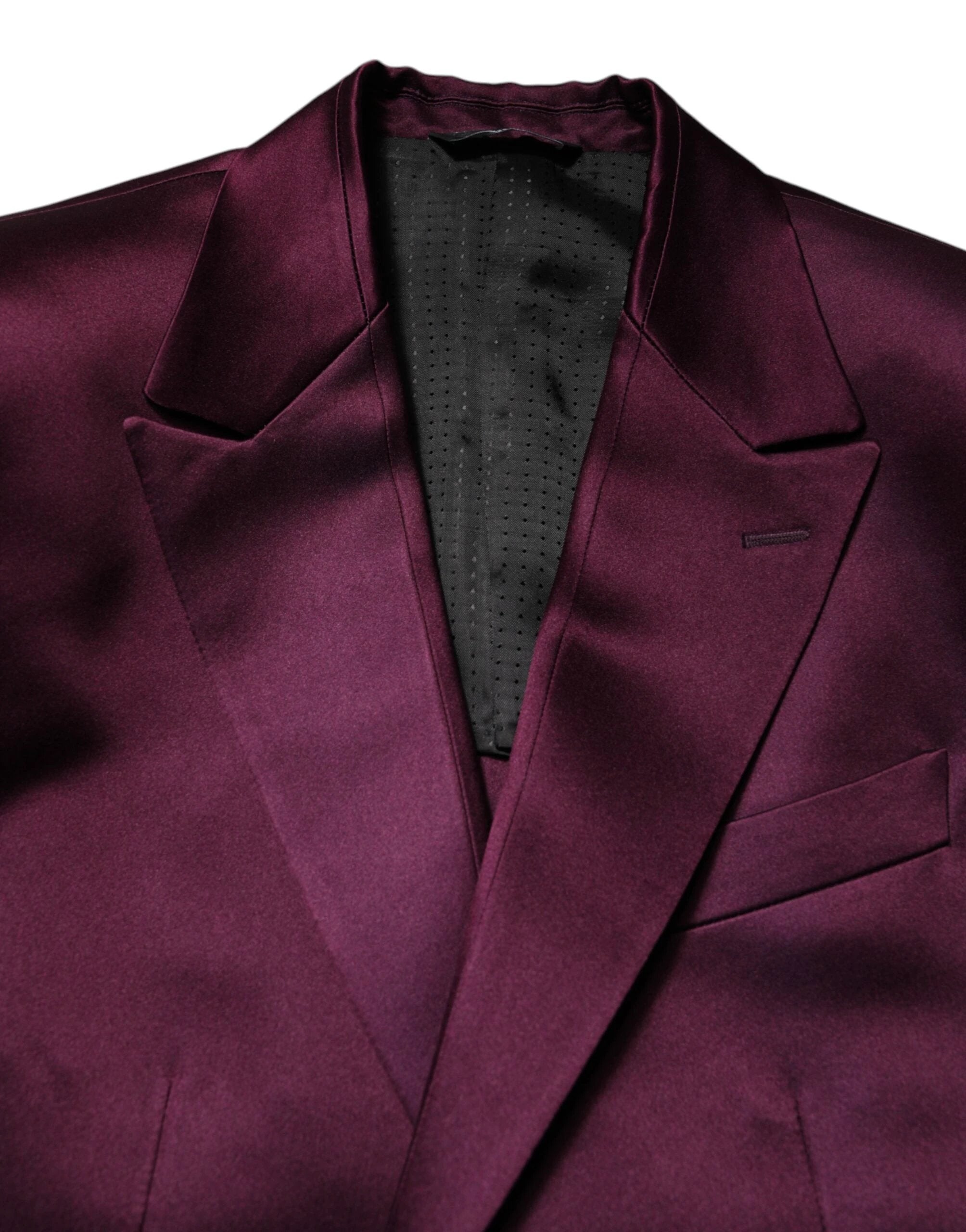Dolce & Gabbana Dark Purple Silk 3Piece Single Breasted Suit by Dolce & Gabbana