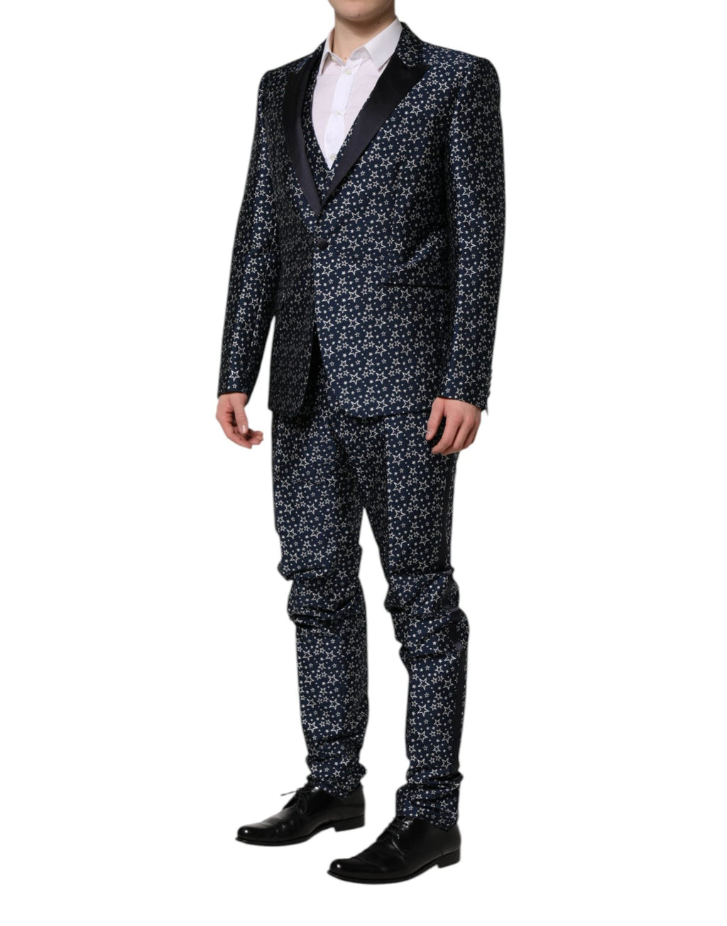 Dolce & Gabbana Blue MARTINI Star Jacquard 3 Piece Suit by Dolce & Gabbana