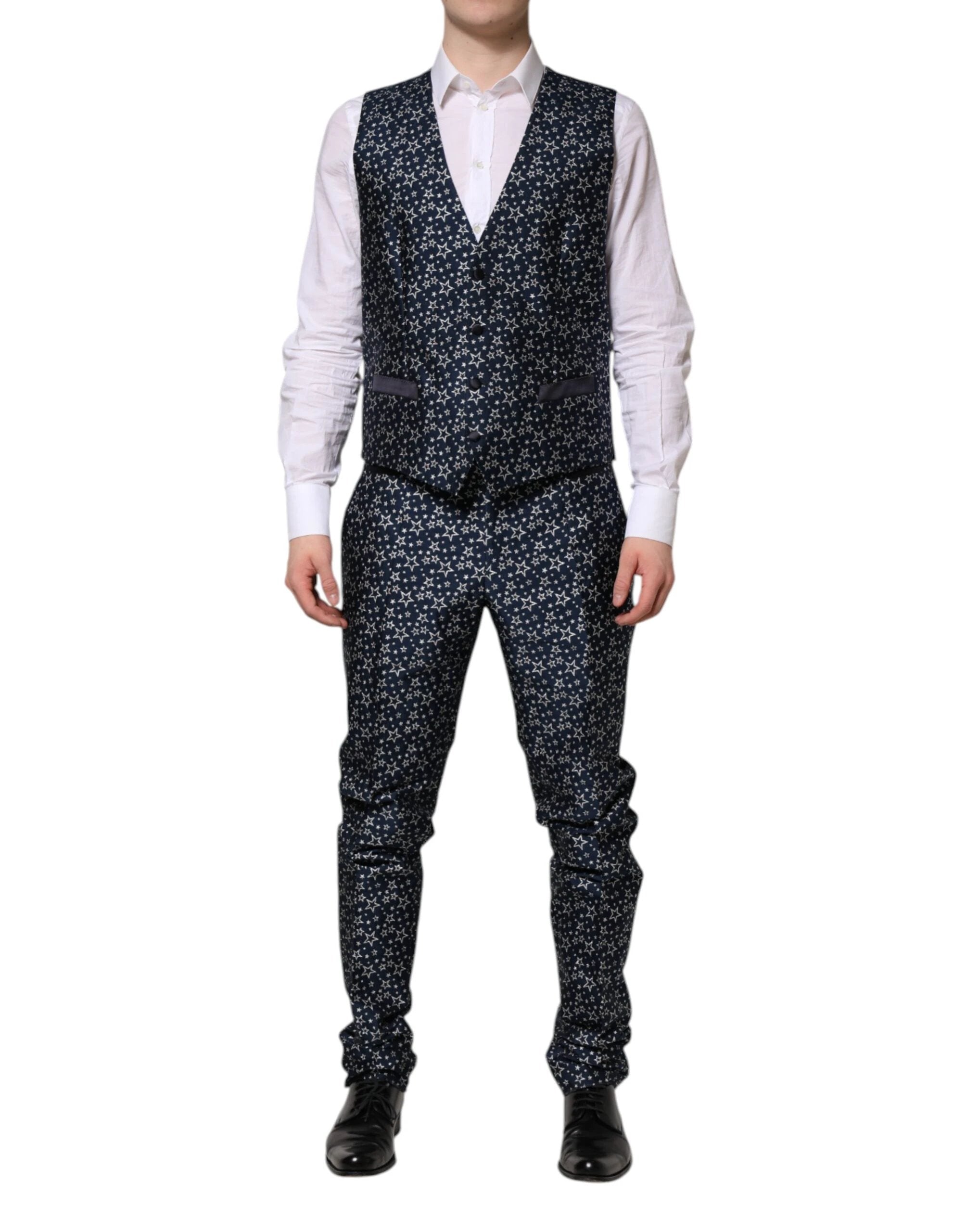 Dolce & Gabbana Blue MARTINI Star Jacquard 3 Piece Suit by Dolce & Gabbana