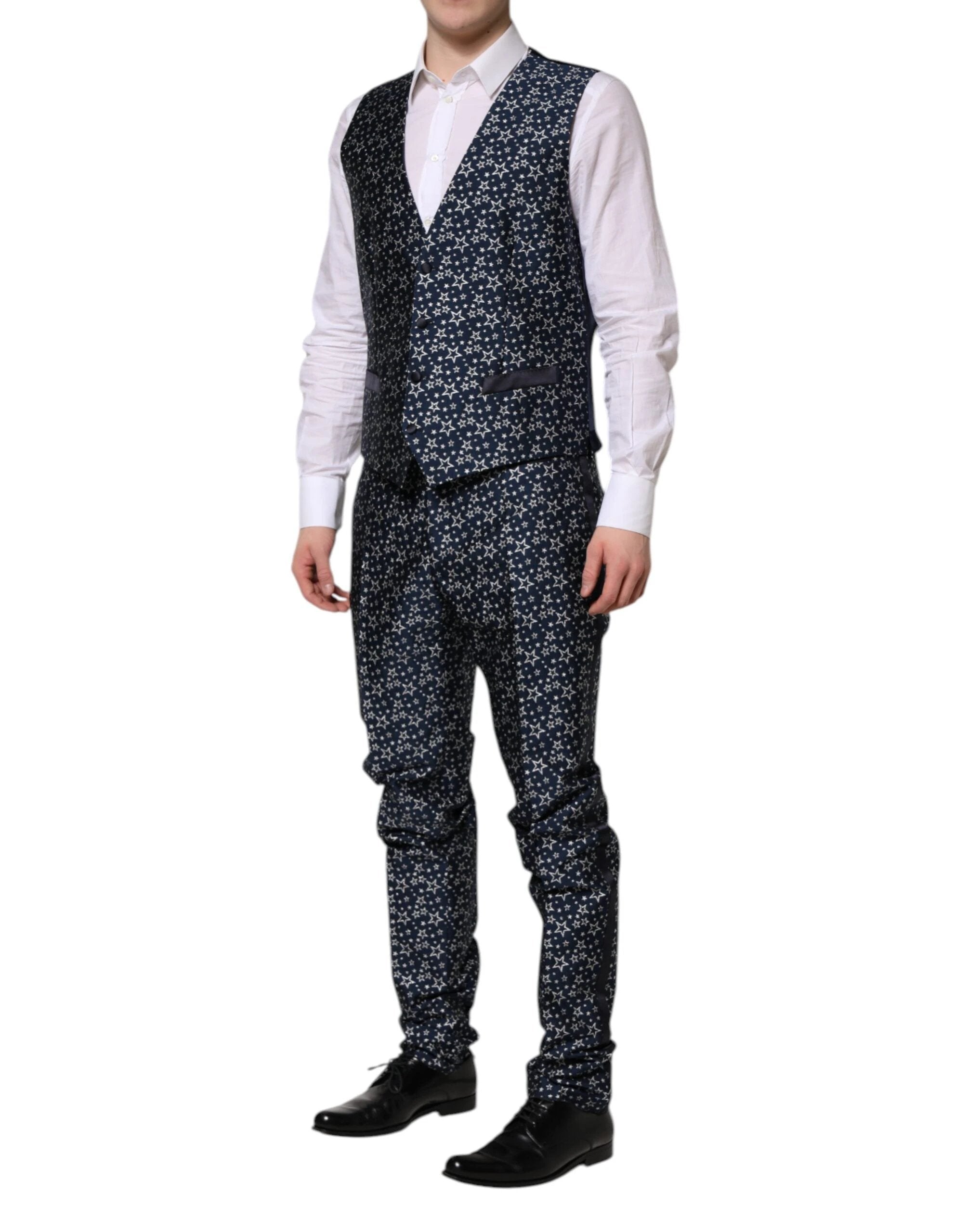 Dolce & Gabbana Blue MARTINI Star Jacquard 3 Piece Suit by Dolce & Gabbana