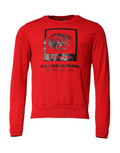 Dolce & Gabbana Red Eye Print Crew Neck Men Pullover Sweater by Dolce & Gabbana