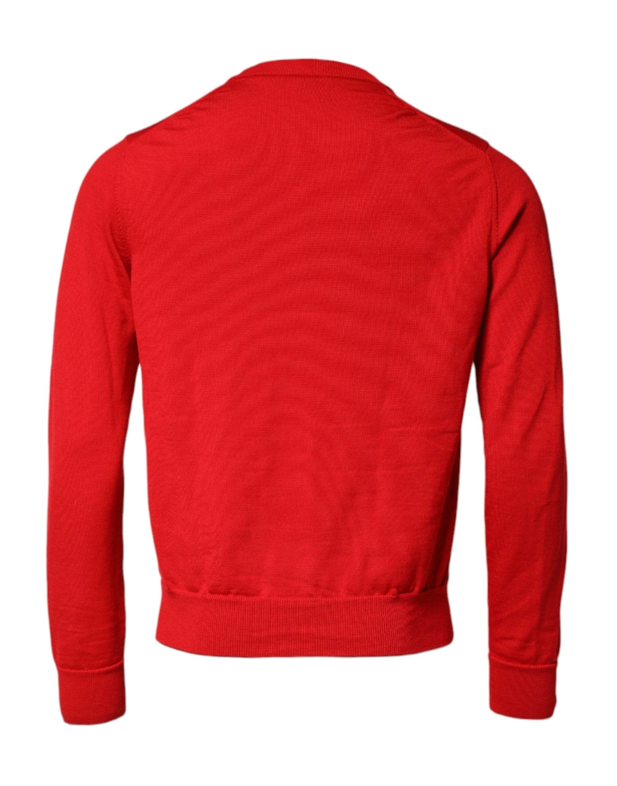 Dolce & Gabbana Red Eye Print Crew Neck Men Pullover Sweater by Dolce & Gabbana