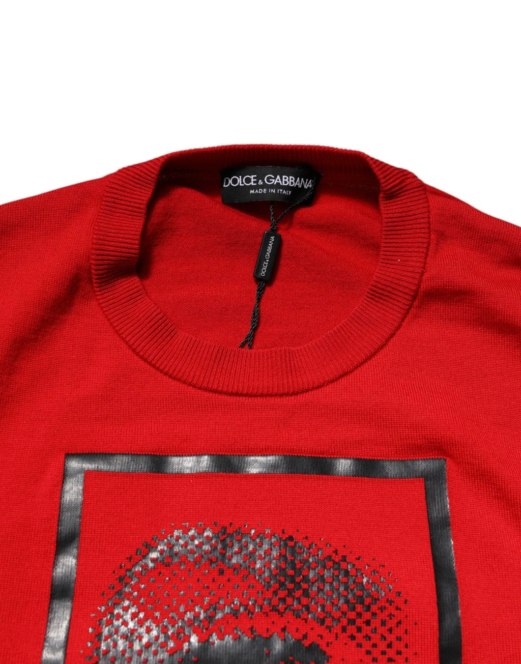Dolce & Gabbana Red Eye Print Crew Neck Men Pullover Sweater by Dolce & Gabbana