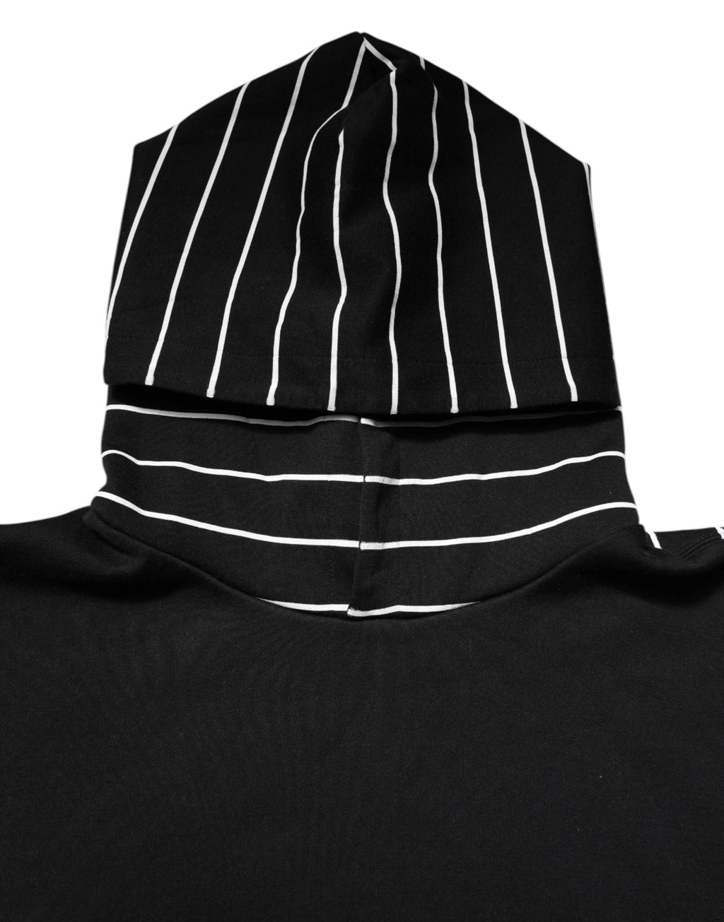 Dolce & Gabbana Black White Stripe Hooded Sweatshirt Sweater by Dolce & Gabbana