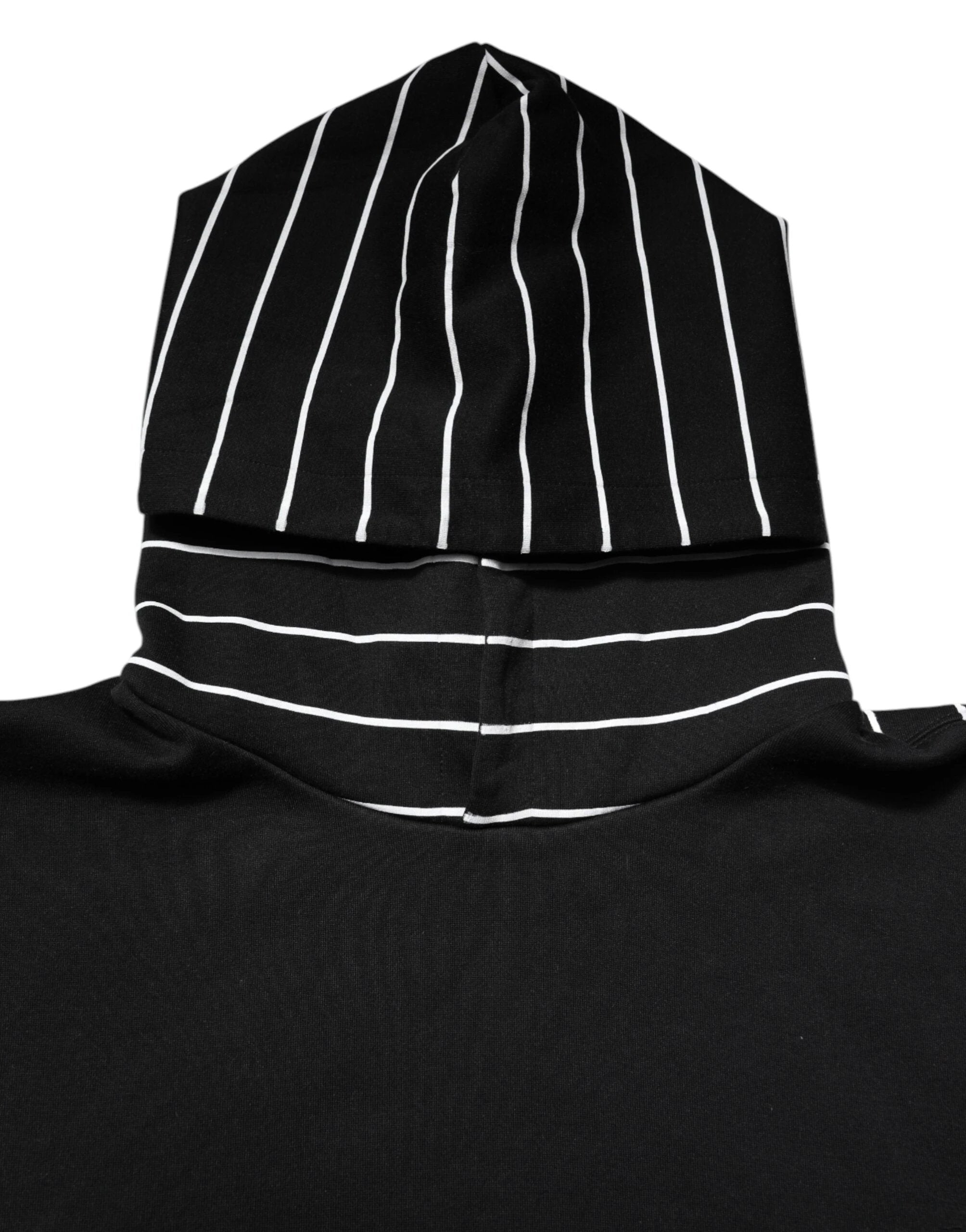 Dolce & Gabbana Black White Stripe Hooded Sweatshirt Sweater by Dolce & Gabbana