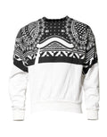 Dolce & Gabbana Black White Bandana Cotton Men Sweatshirt Sweater by Dolce & Gabbana