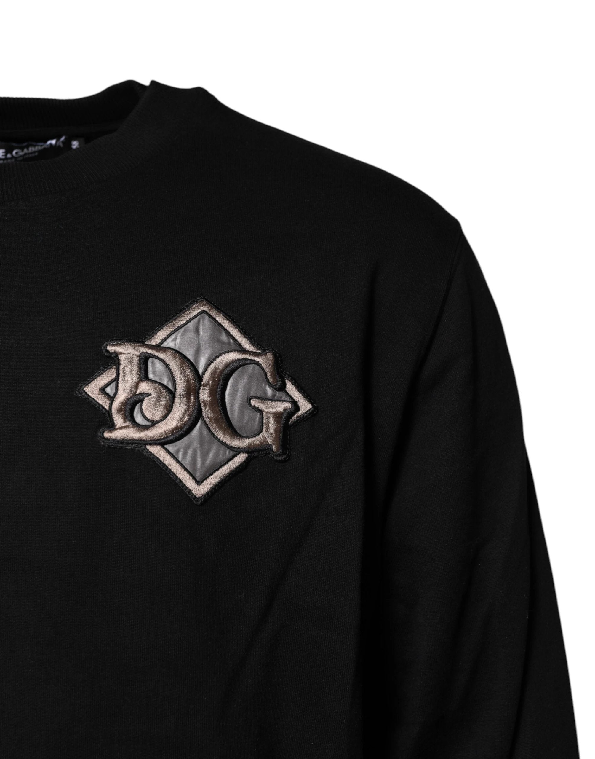 Dolce & Gabbana Black Logo Embroidery Sweatshirt Sweater by Dolce & Gabbana