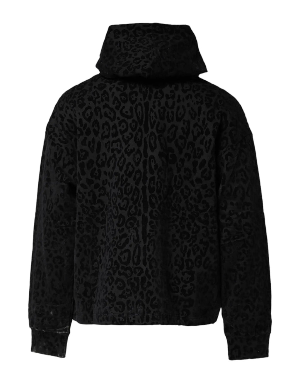 Sweat-shirt à capuche zippé Dolce &amp; Gabbana léopard noir