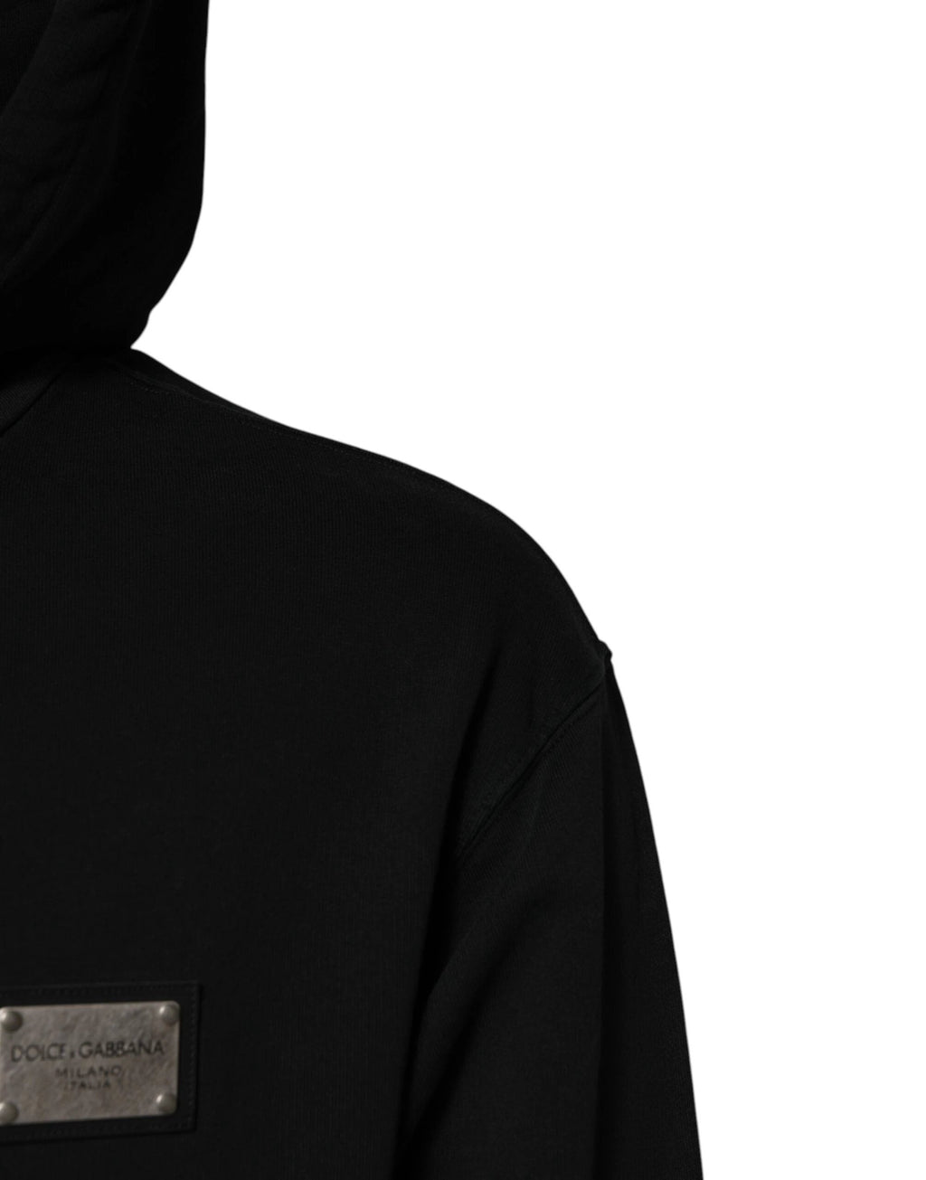 Sweat-shirt à capuche zippé Dolce &amp; Gabbana noir avec logo intégral pour homme