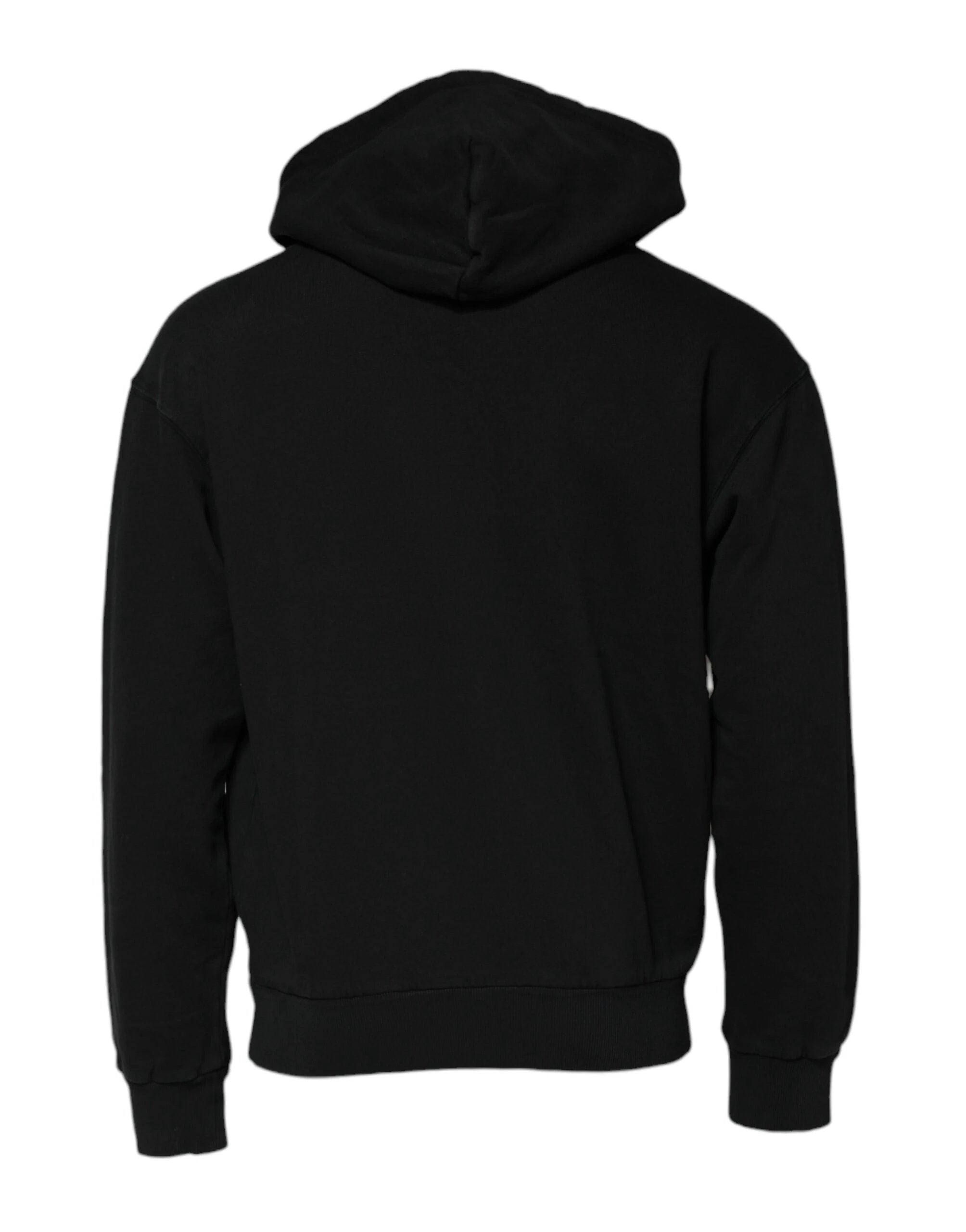 Sweat-shirt à capuche zippé Dolce &amp; Gabbana noir avec logo intégral pour homme