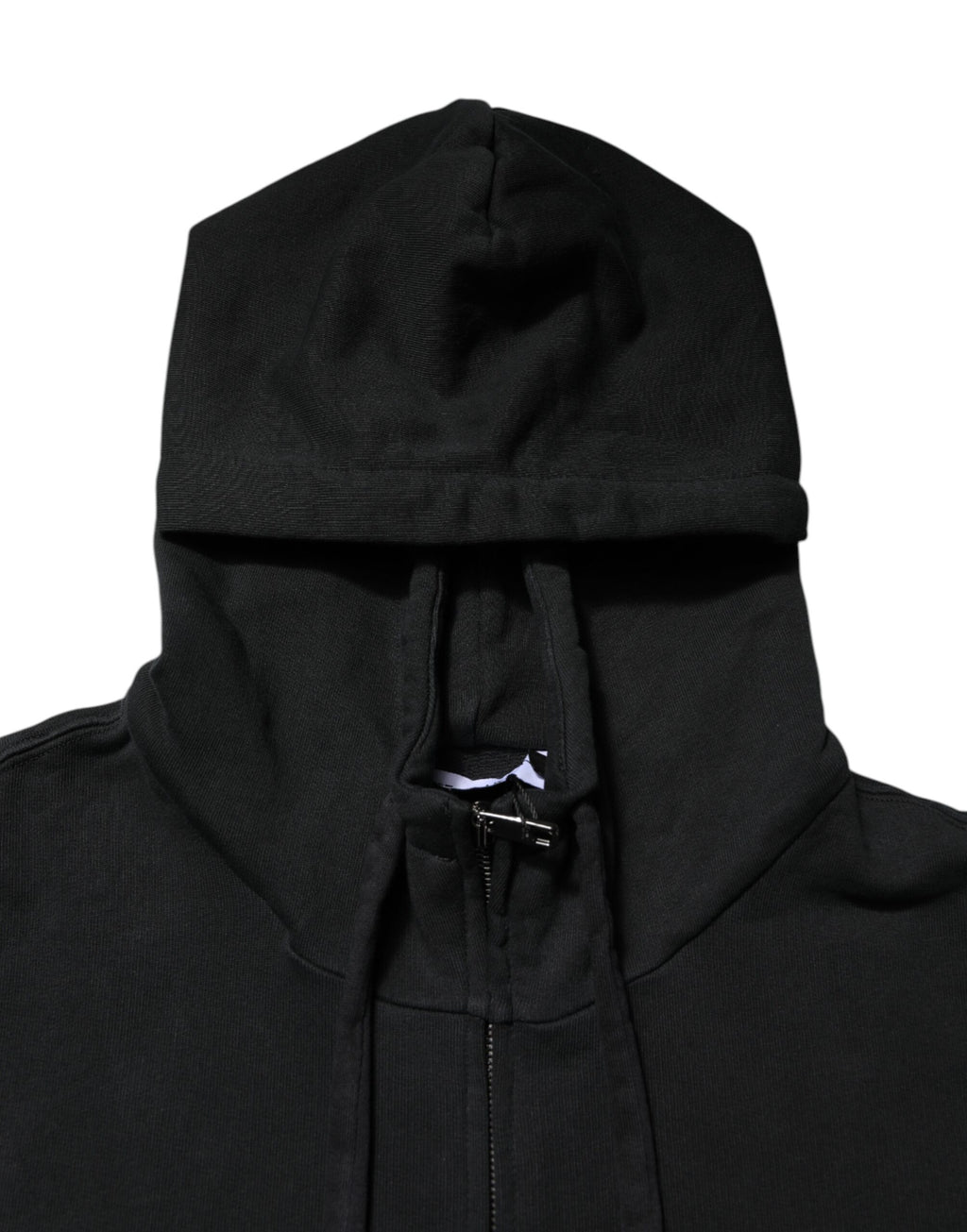 Sweat-shirt à capuche zippé Dolce &amp; Gabbana noir avec logo intégral pour homme