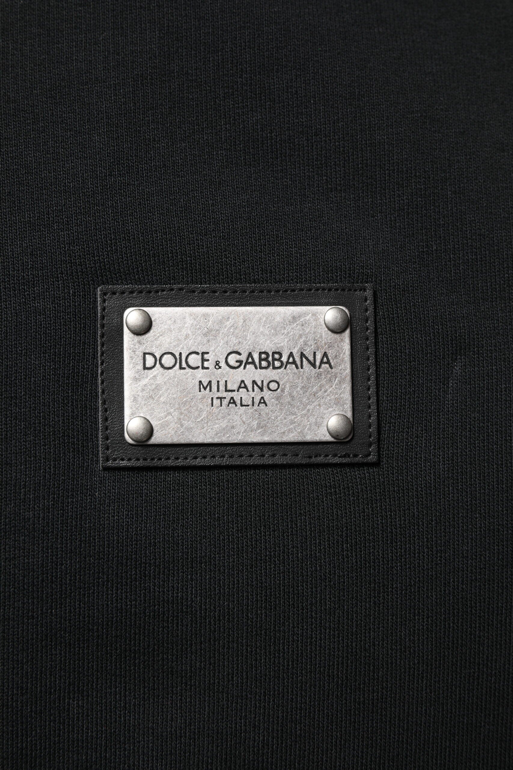 Sweat-shirt à capuche zippé Dolce &amp; Gabbana noir avec logo intégral pour homme