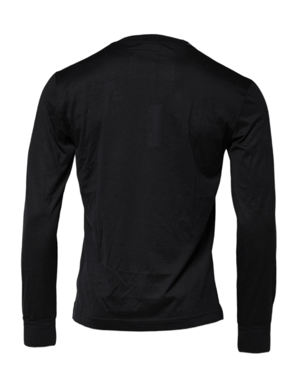 Dolce & Gabbana Dark Blue Silk Crew Neck Men Pullover Sweater by Dolce & Gabbana