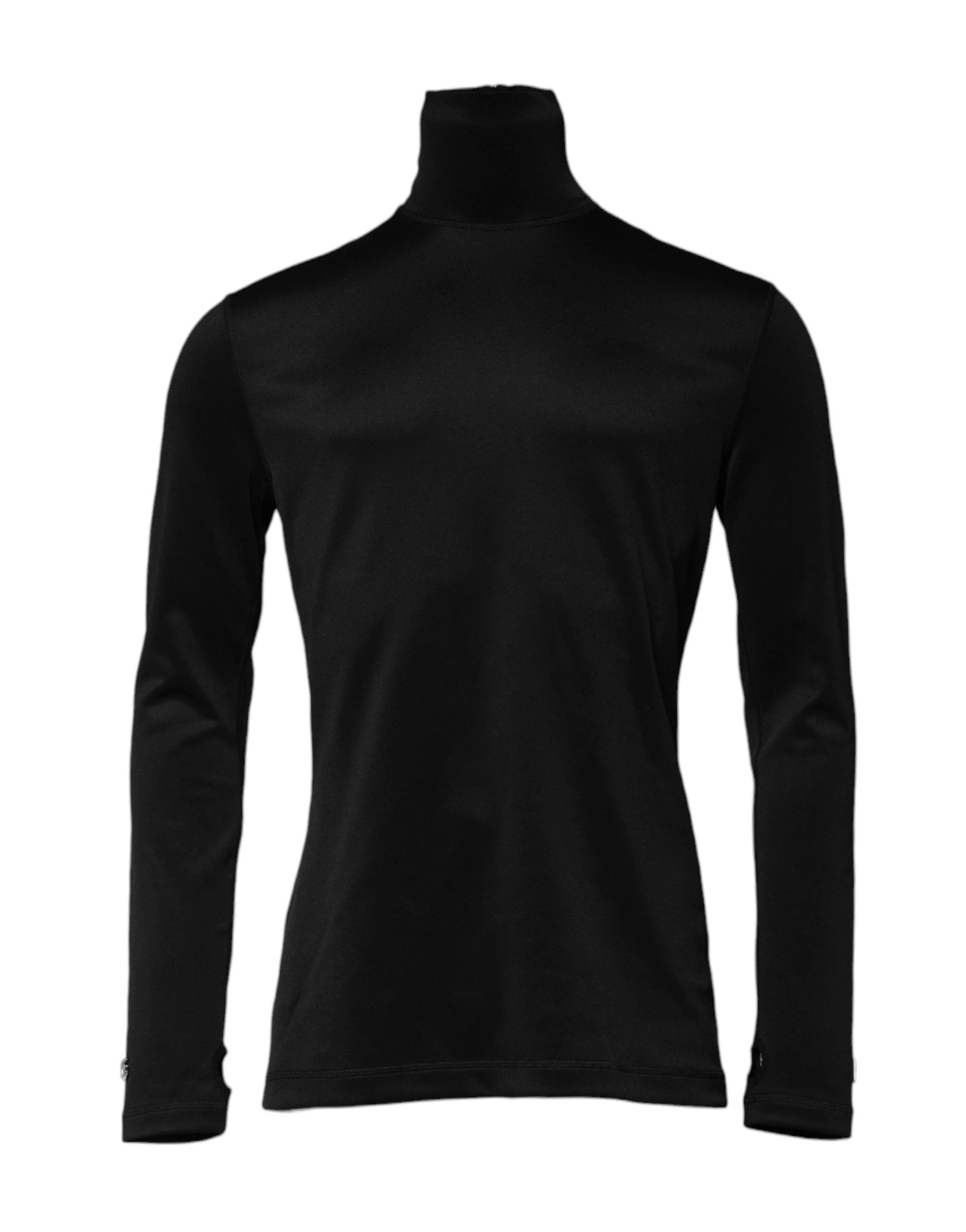 Dolce & Gabbana Black Polyester Turtleneck Pullover Sweater by Dolce & Gabbana