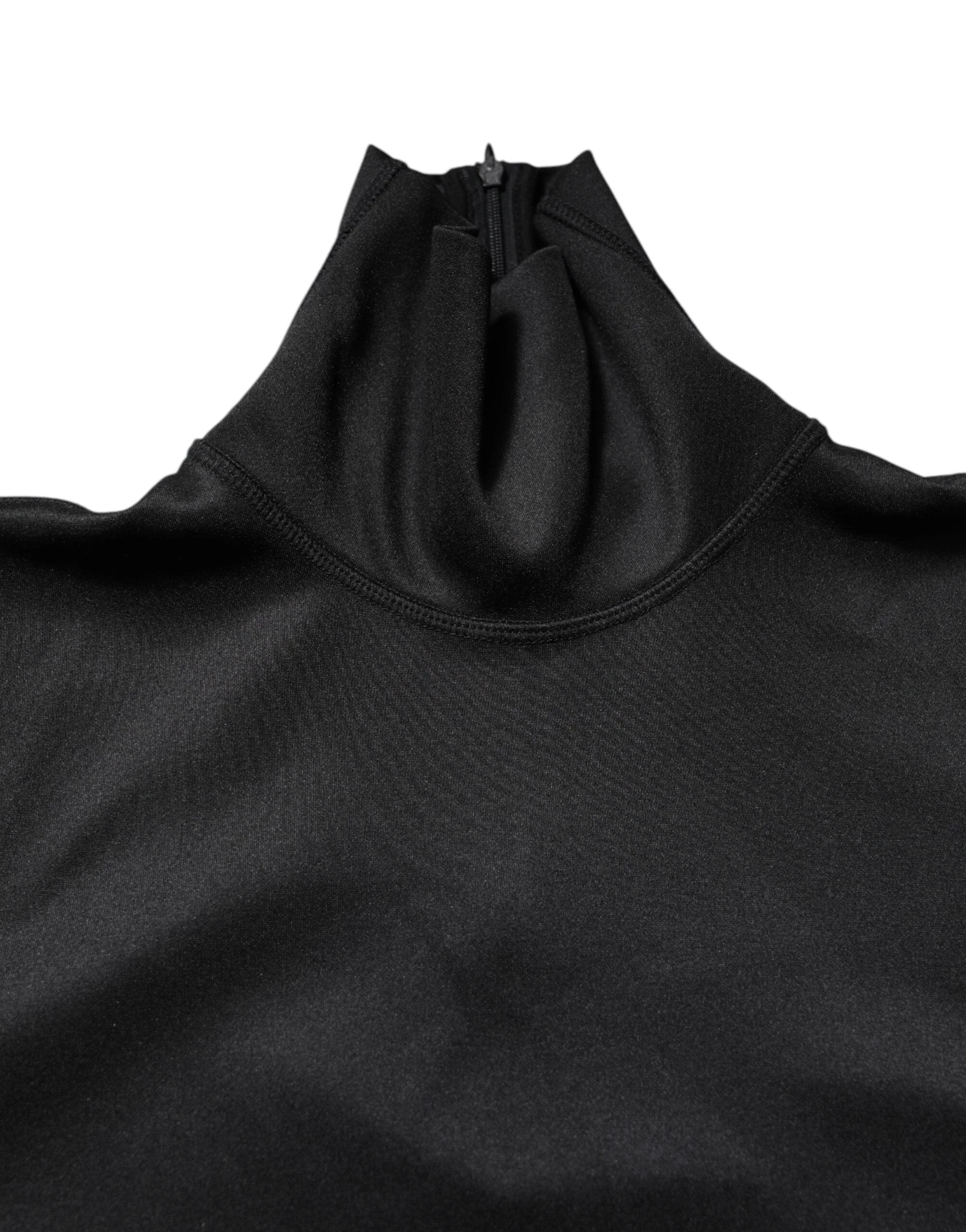 Dolce & Gabbana Black Polyester Turtleneck Pullover Sweater by Dolce & Gabbana