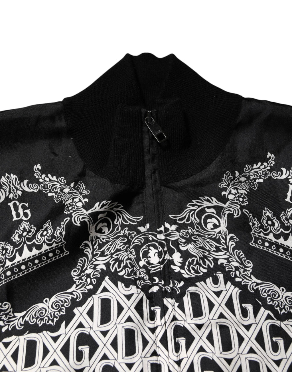 Dolce & Gabbana Black White Bandana Print Full Zip Sweater by Dolce & Gabbana