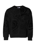 Dolce & Gabbana Black Printed Crew Neck Sweatshirt Sweater by Dolce & Gabbana