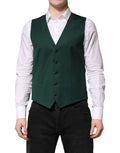 Dolce & Gabbana Green Wool Dress Formal Men Waistcoat Vest by Dolce & Gabbana