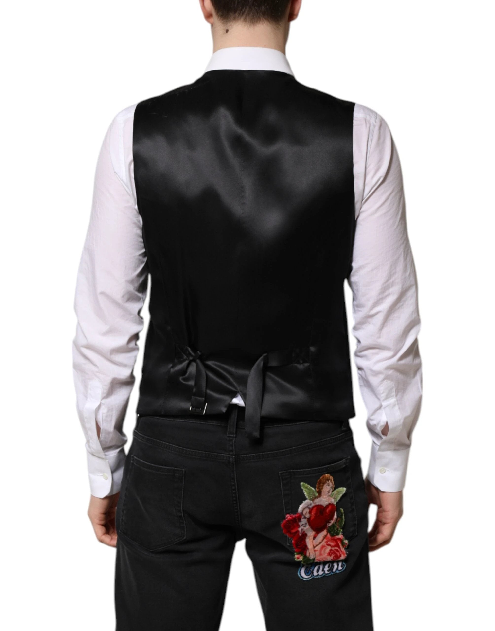 Dolce & Gabbana Green Wool Dress Formal Men Waistcoat Vest by Dolce & Gabbana
