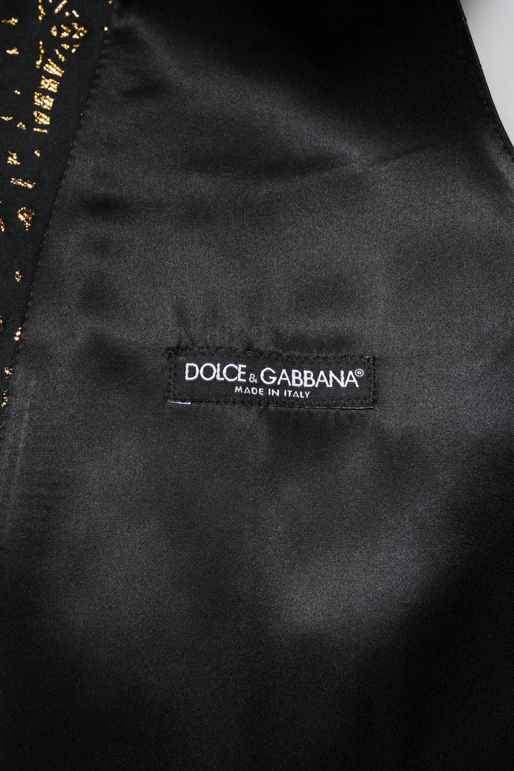 Dolce & Gabbana Black Lurex Dress Formal Men Waistcoat Vest by Dolce & Gabbana