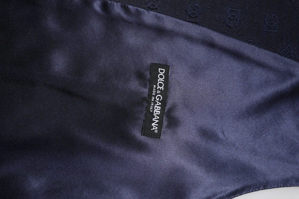 Dolce & Gabbana Dark Blue Logo Wool Formal Men Waistcoat Vest by Dolce & Gabbana