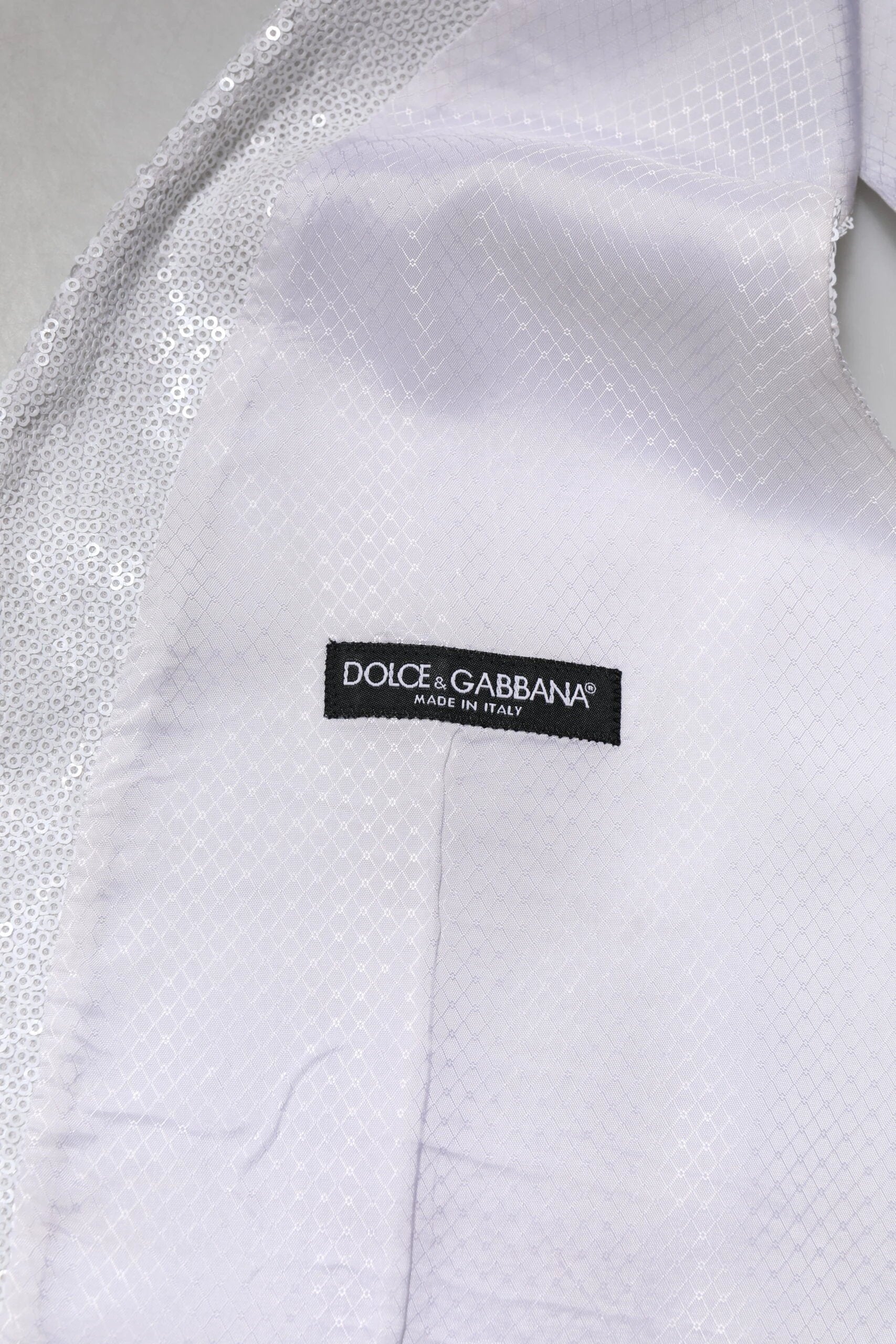 Dolce & Gabbana White Sequined Dress Formal Waistcoat Vest by Dolce & Gabbana