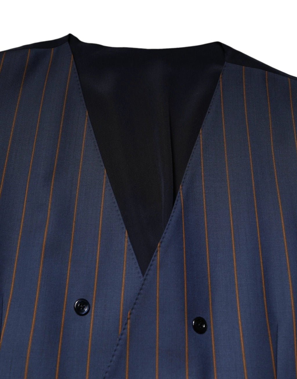 Dolce & Gabbana Blue Stripes Wool Formal Men Waistcoat Vest by Dolce & Gabbana
