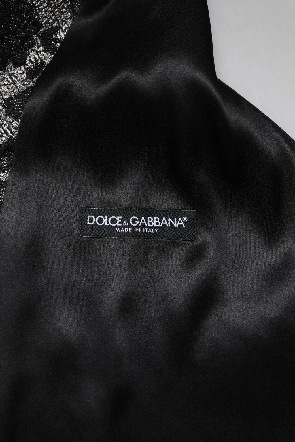 Dolce & Gabbana Black Gray Brocade Formal Men Waistcoat Vest by Dolce & Gabbana
