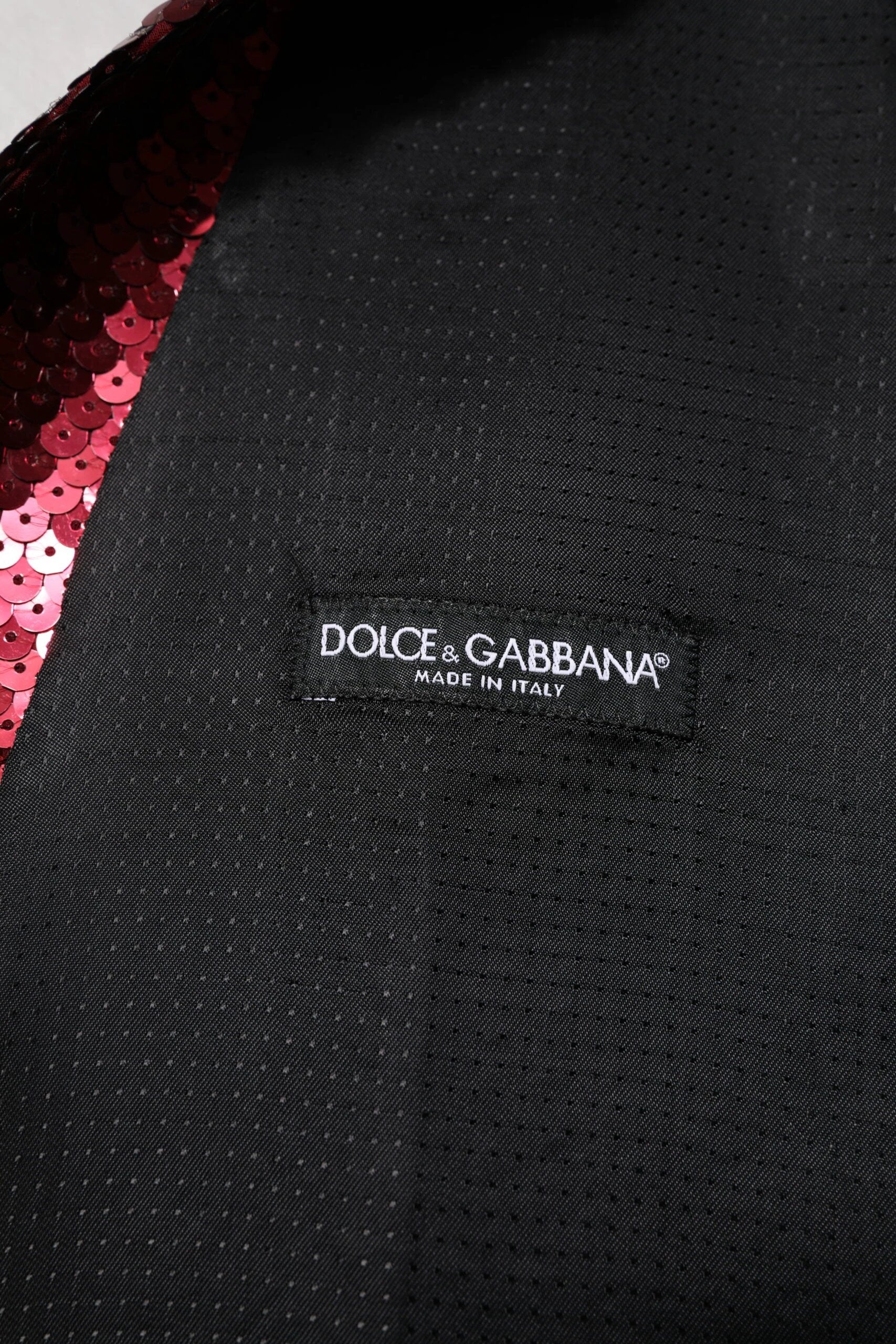 Dolce & Gabbana Red Sequined Dress Formal Men Waistcoat Vest by Dolce & Gabbana
