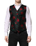 Dolce & Gabbana Red Floral Brocade Formal Men Waistcoat Vest by Dolce & Gabbana