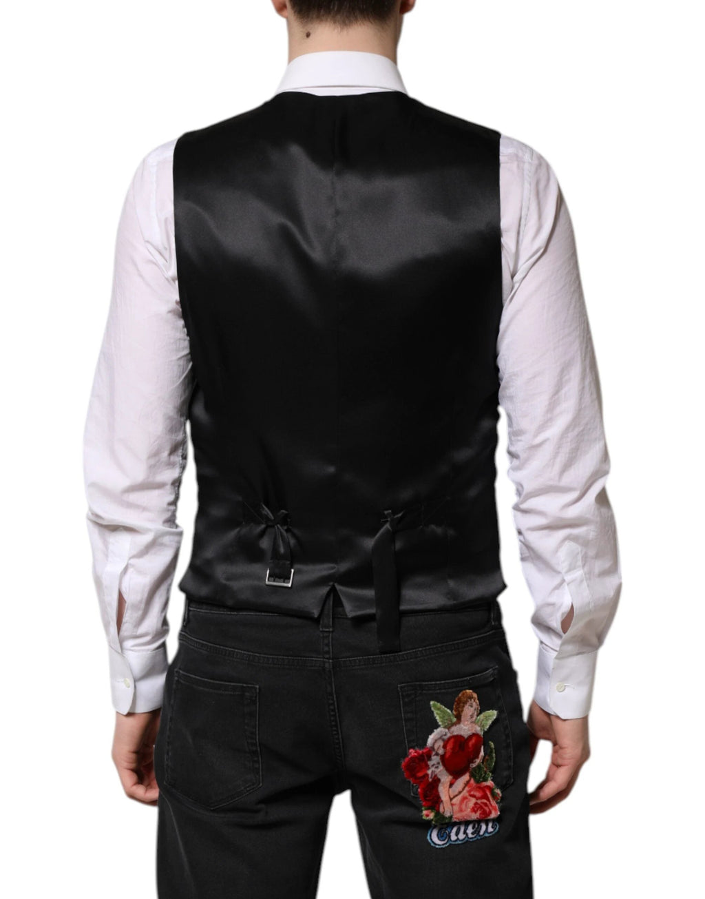 Dolce & Gabbana Red Floral Brocade Formal Men Waistcoat Vest by Dolce & Gabbana