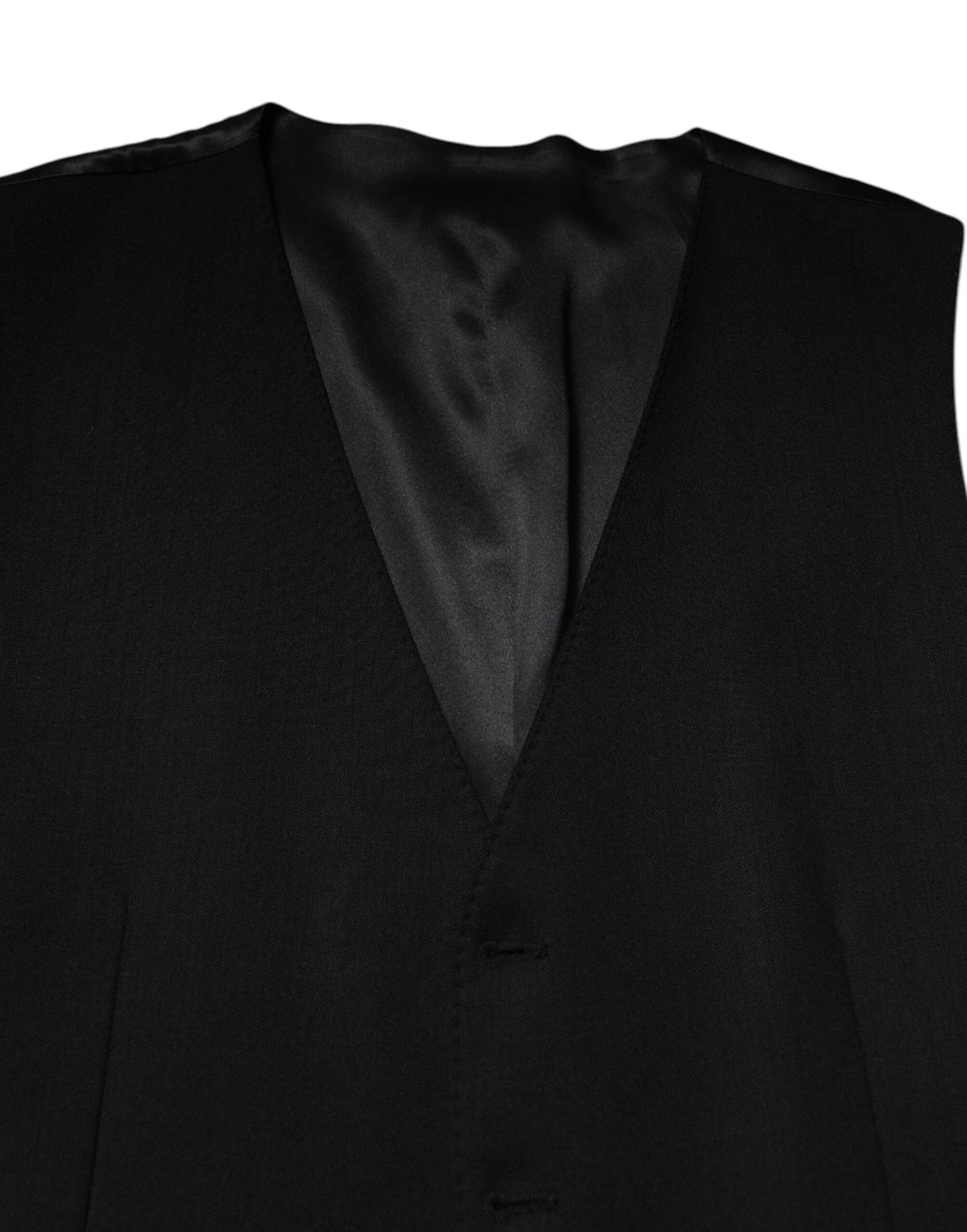 Dolce & Gabbana Black Wool Dress Formal Men Waistcoat Vest by Dolce & Gabbana