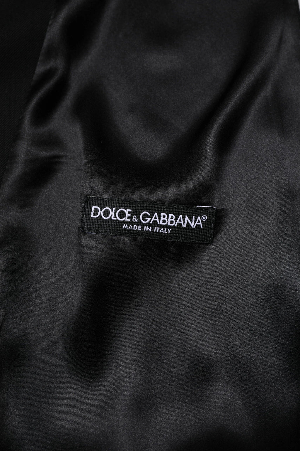 Dolce & Gabbana Black Wool Dress Formal Men Waistcoat Vest by Dolce & Gabbana
