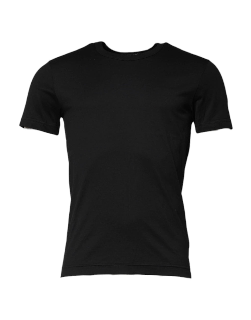Dolce & Gabbana Black Cotton Short Sleeves Round Neck T-shirt by Dolce & Gabbana