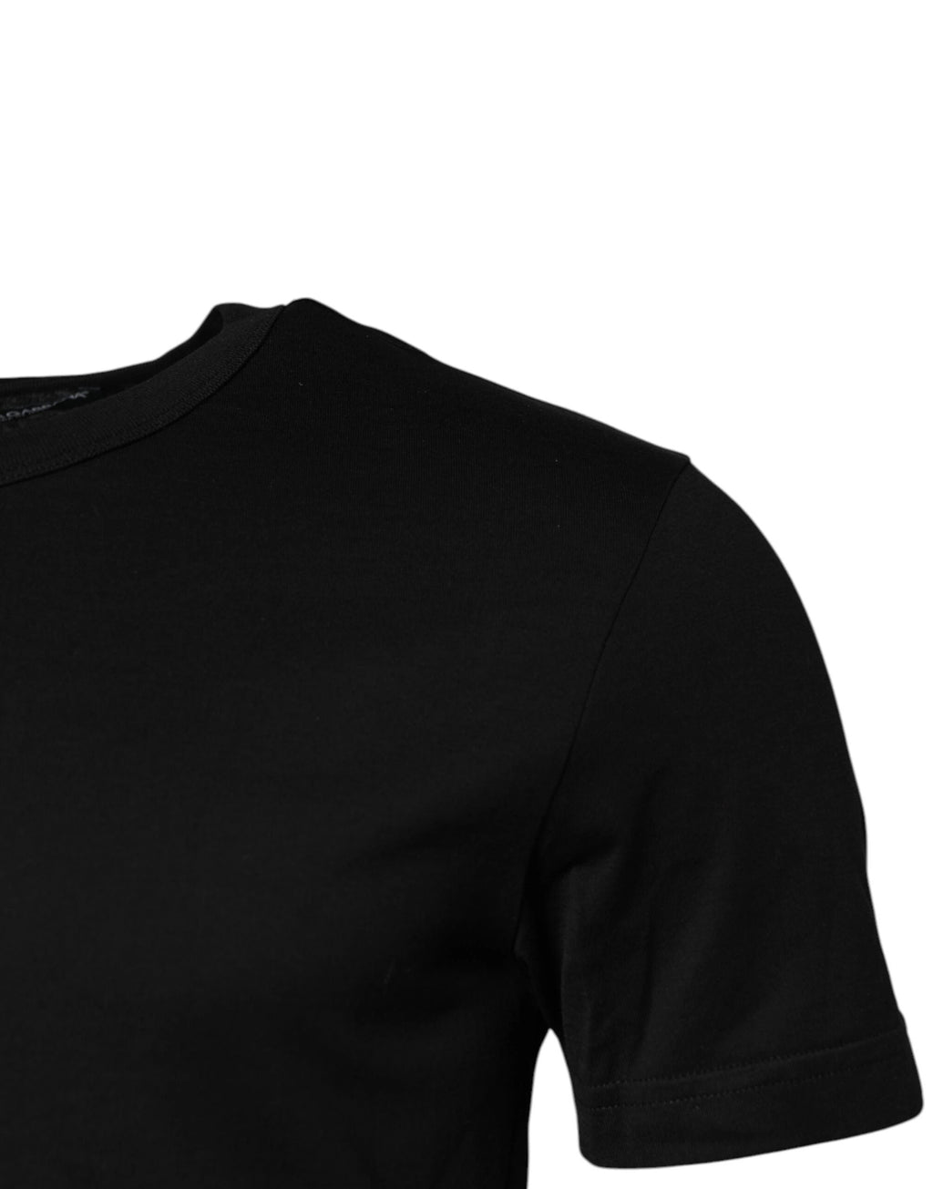 Dolce & Gabbana Black Cotton Short Sleeves Round Neck T-shirt by Dolce & Gabbana