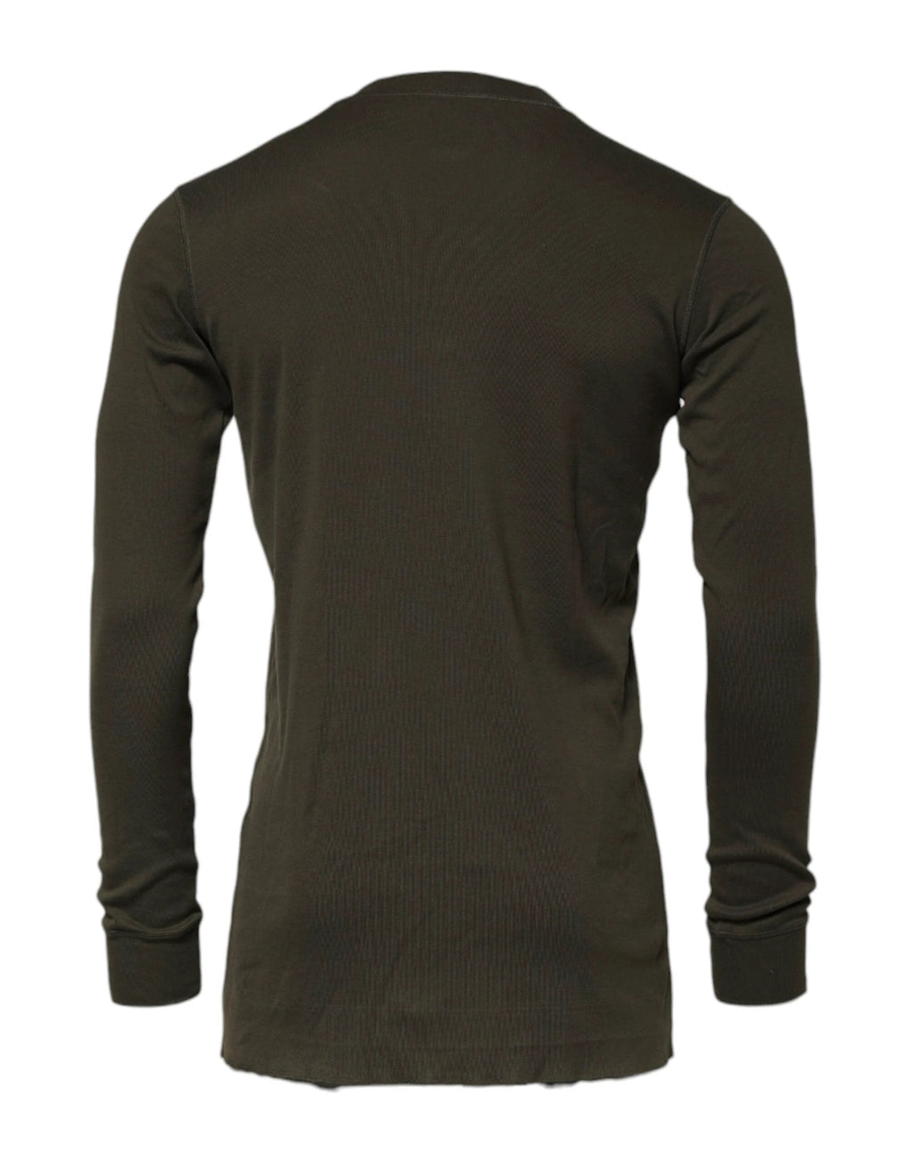 Dolce & Gabbana Dark Green Long Sleeves Crew Neck T-shirt by Dolce & Gabbana