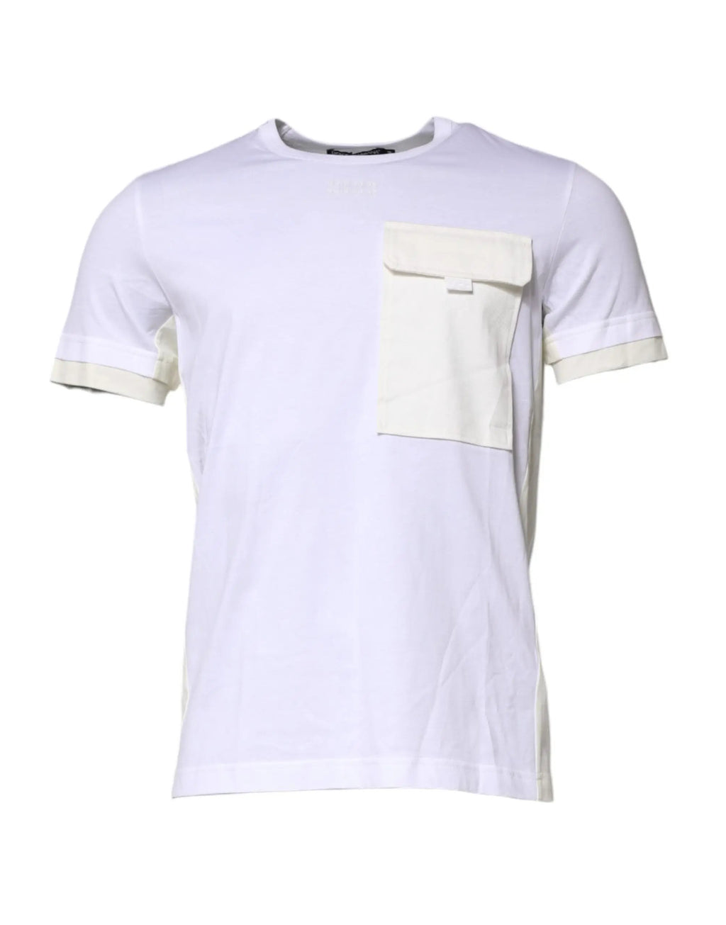 T-shirt Dolce &amp; Gabbana blanc en coton à manches courtes et poche