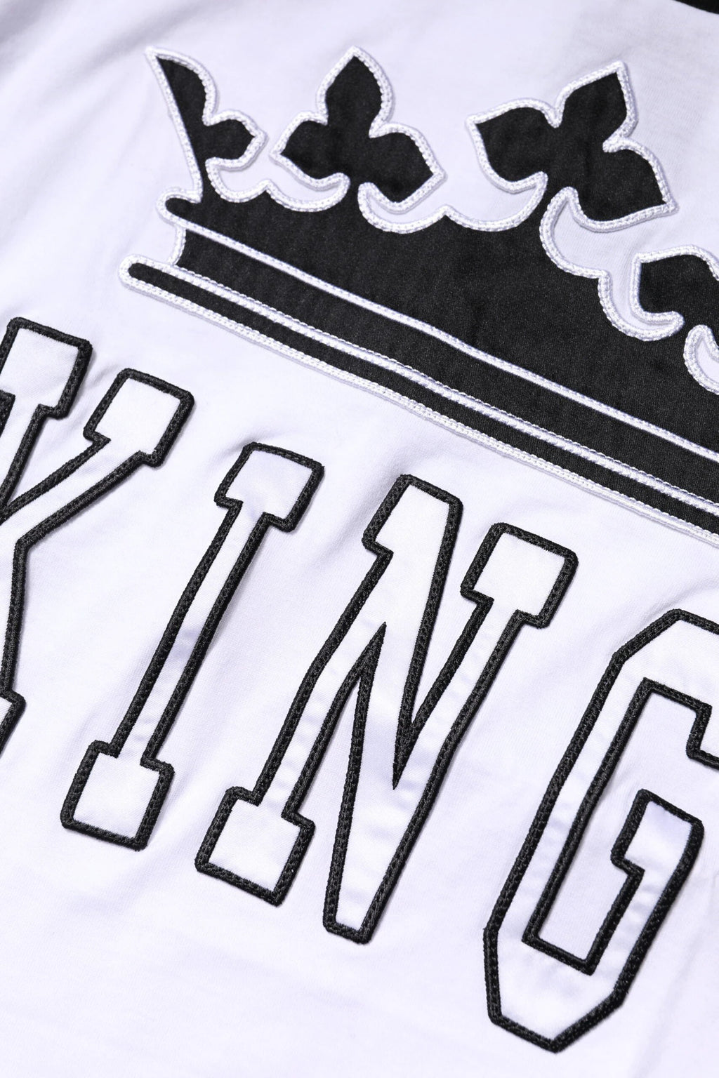 Dolce & Gabbana White Cotton Crown King Embroidery T-shirt by Dolce & Gabbana