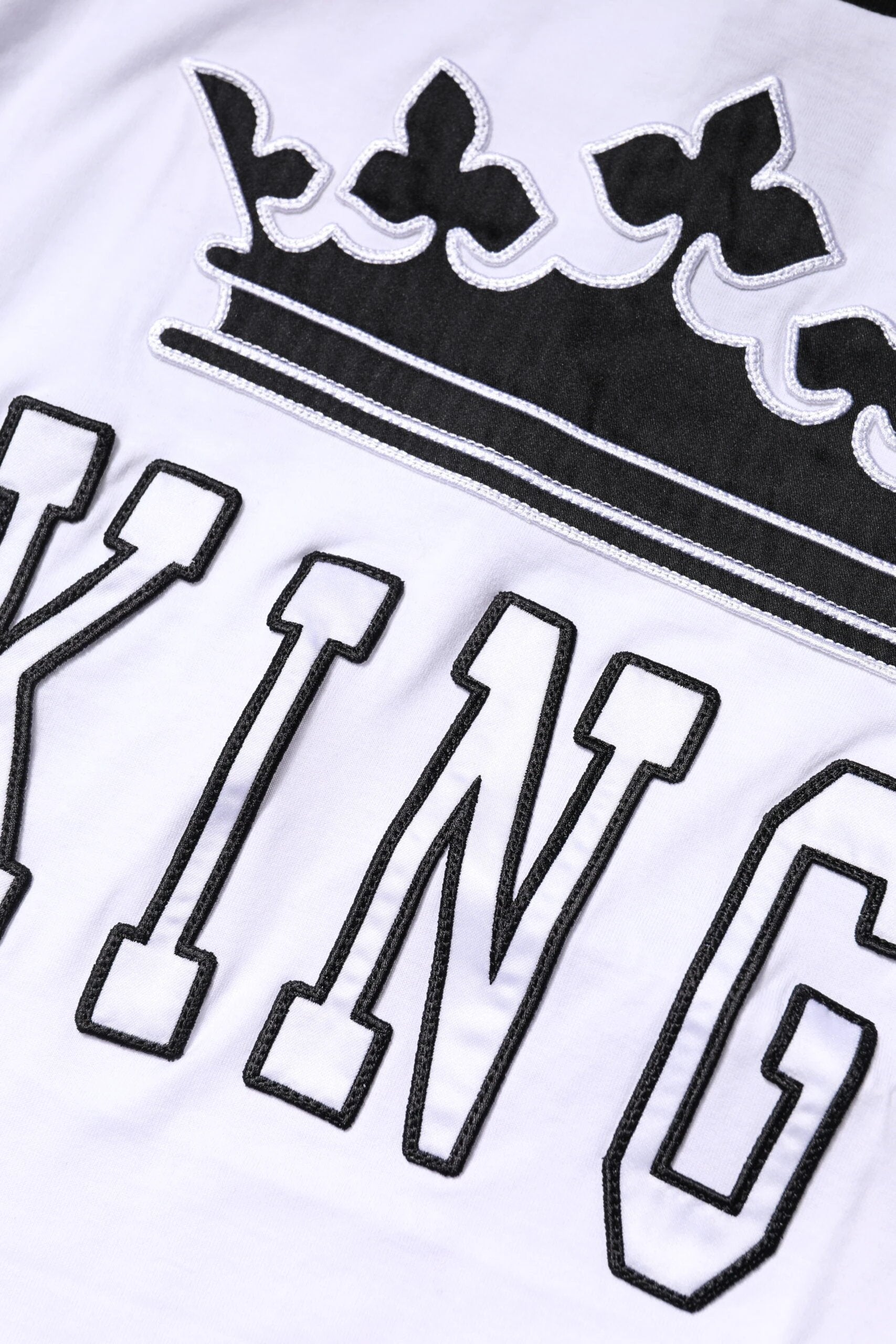Dolce & Gabbana White Cotton Crown King Embroidery T-shirt by Dolce & Gabbana