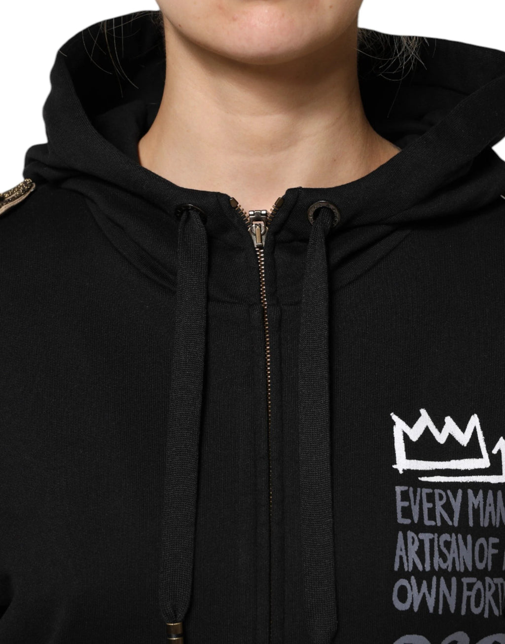 Dolce & Gabbana Black Logo Hooded Full Zip Sweatshirt Jacket by Dolce & Gabbana