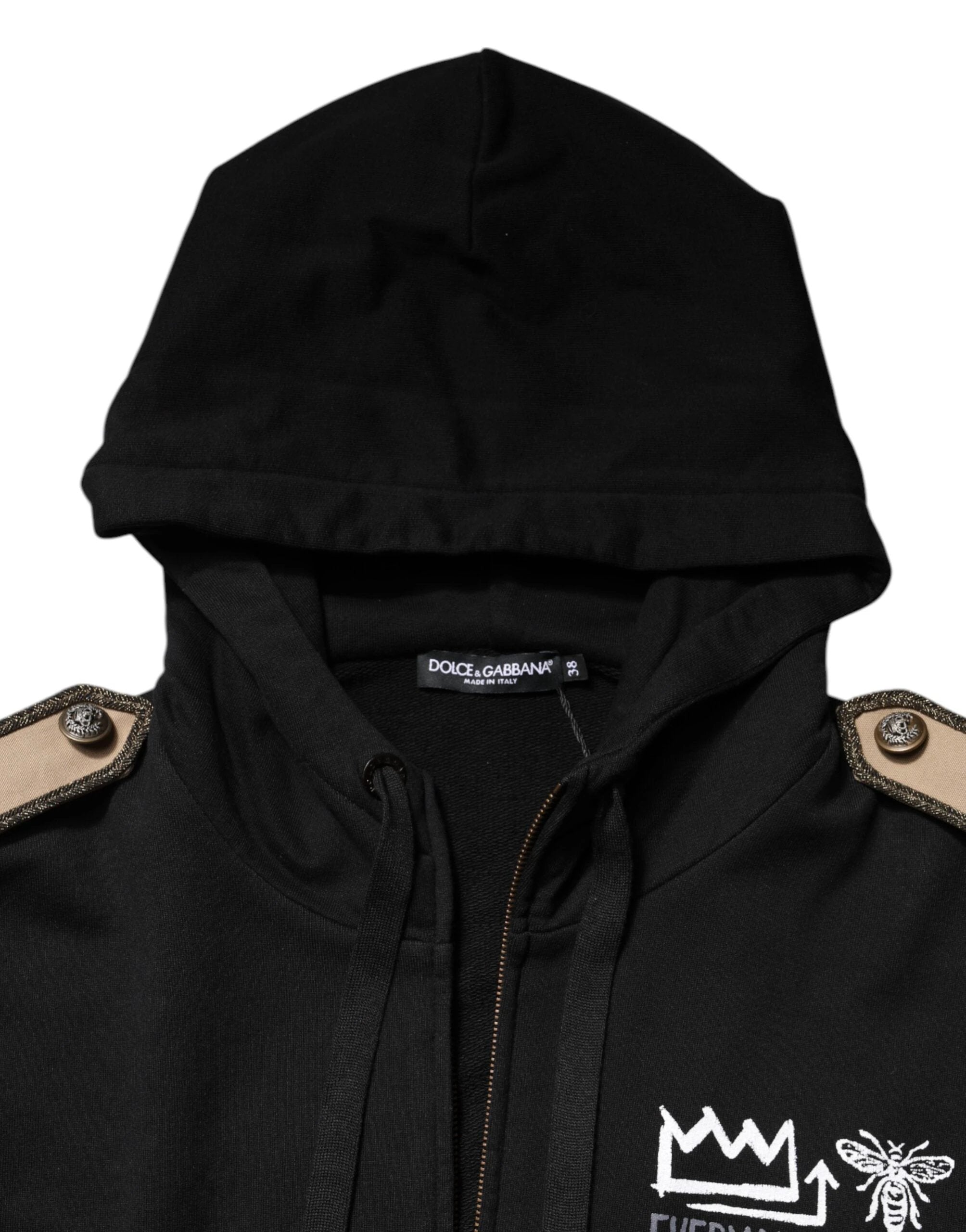 Dolce & Gabbana Black Logo Hooded Full Zip Sweatshirt Jacket by Dolce & Gabbana